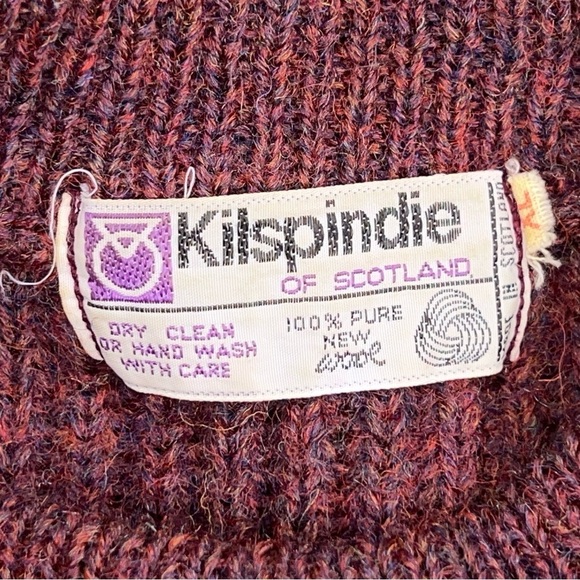 XL Vintage Kilspindie Burgundy Wool Mens Sweater Academia See Measurements Knit - Picture 11 of 14